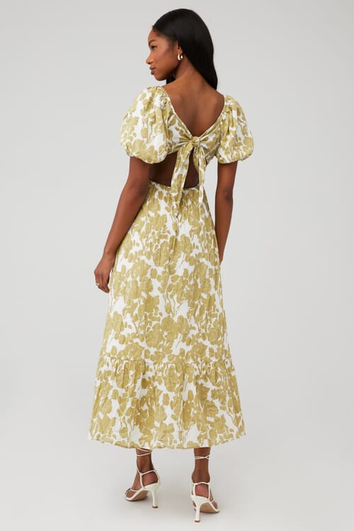 English Factory | Floral Print Maxi Dress in Tan| FashionPass