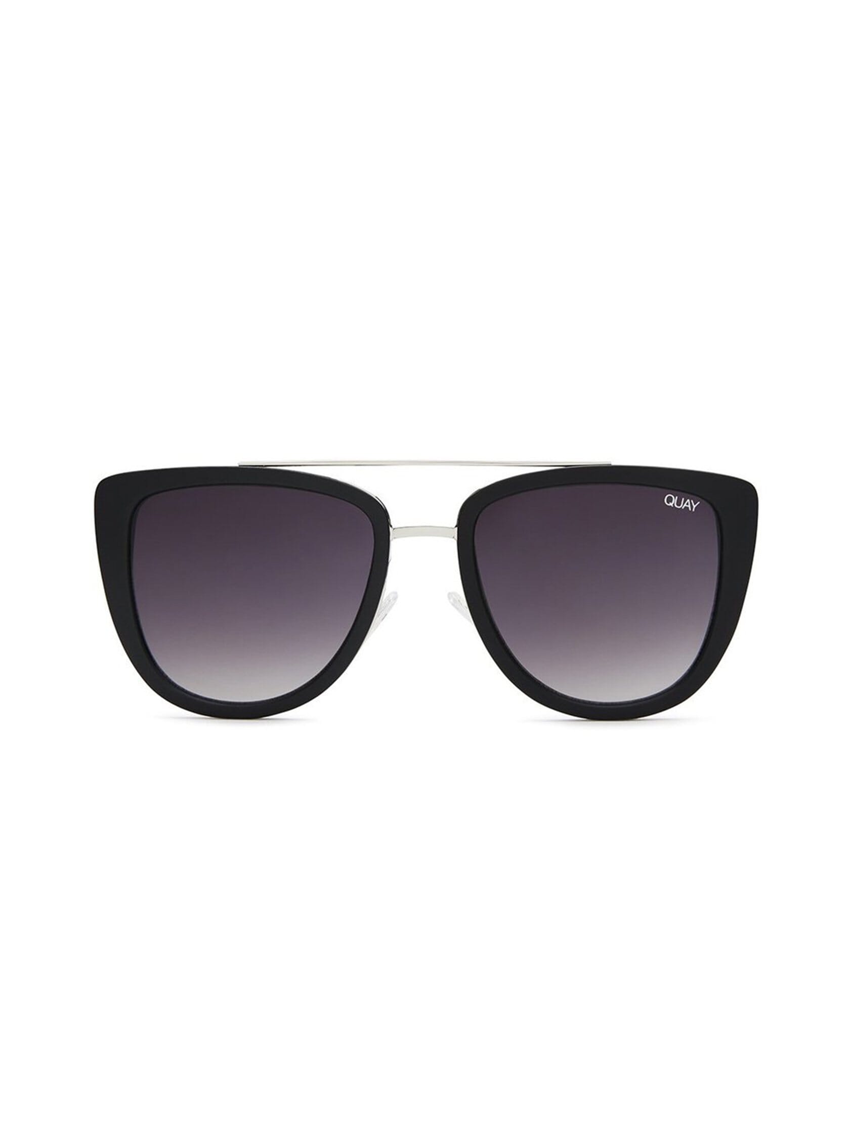 Quay Australia French Kiss 55mm Cat Eye Sunglasses in Black/Smoke Lens