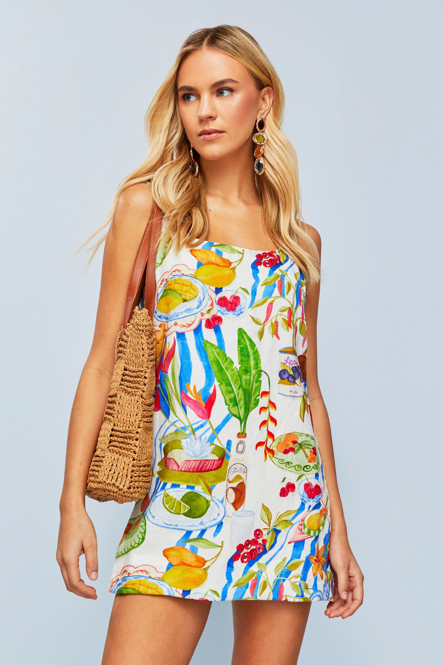 FARM RIO | Fresh Table Off-White Mini Dress Sleeveless in Fresh Table Off-White | FashionPass FARM RIO | Fresh Table Off-White Mini Dress Sleeveless in Fresh Table Off-White | FashionPass