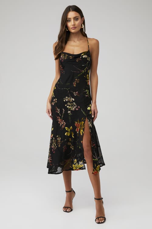 knee length dresses for ladies Gaia Floral Midi Dress main image 1