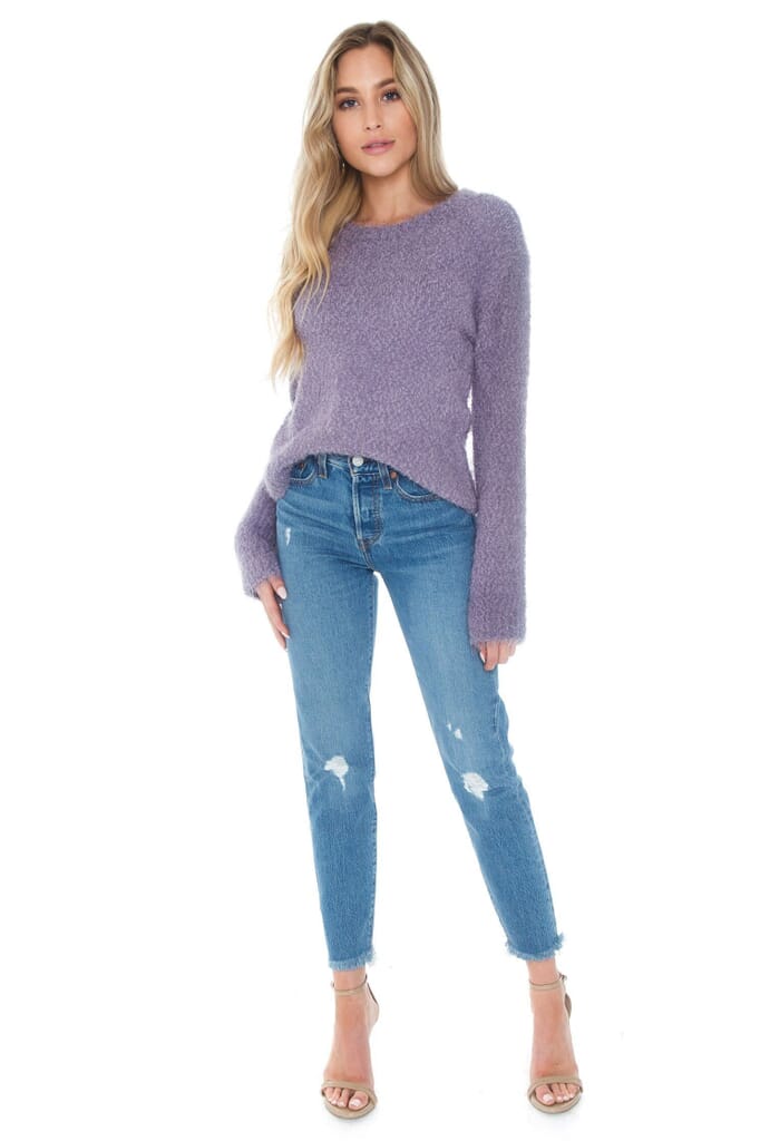 BB Dakota Get A Crew Sweater in Steel Lavender