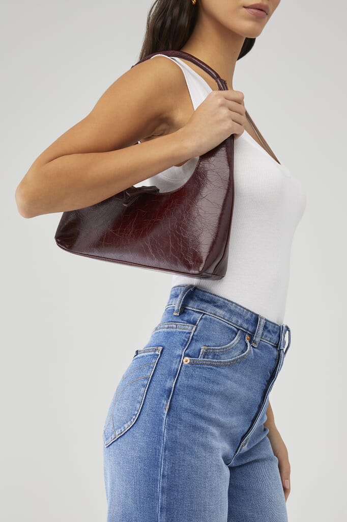 8 Other Reasons Burgundy Sherpa Faux Leather Shoulder Bag Wine Red Bag 8 Other Reasons Jane Shoulder Bag - Burgundy | Editorialist main image 3