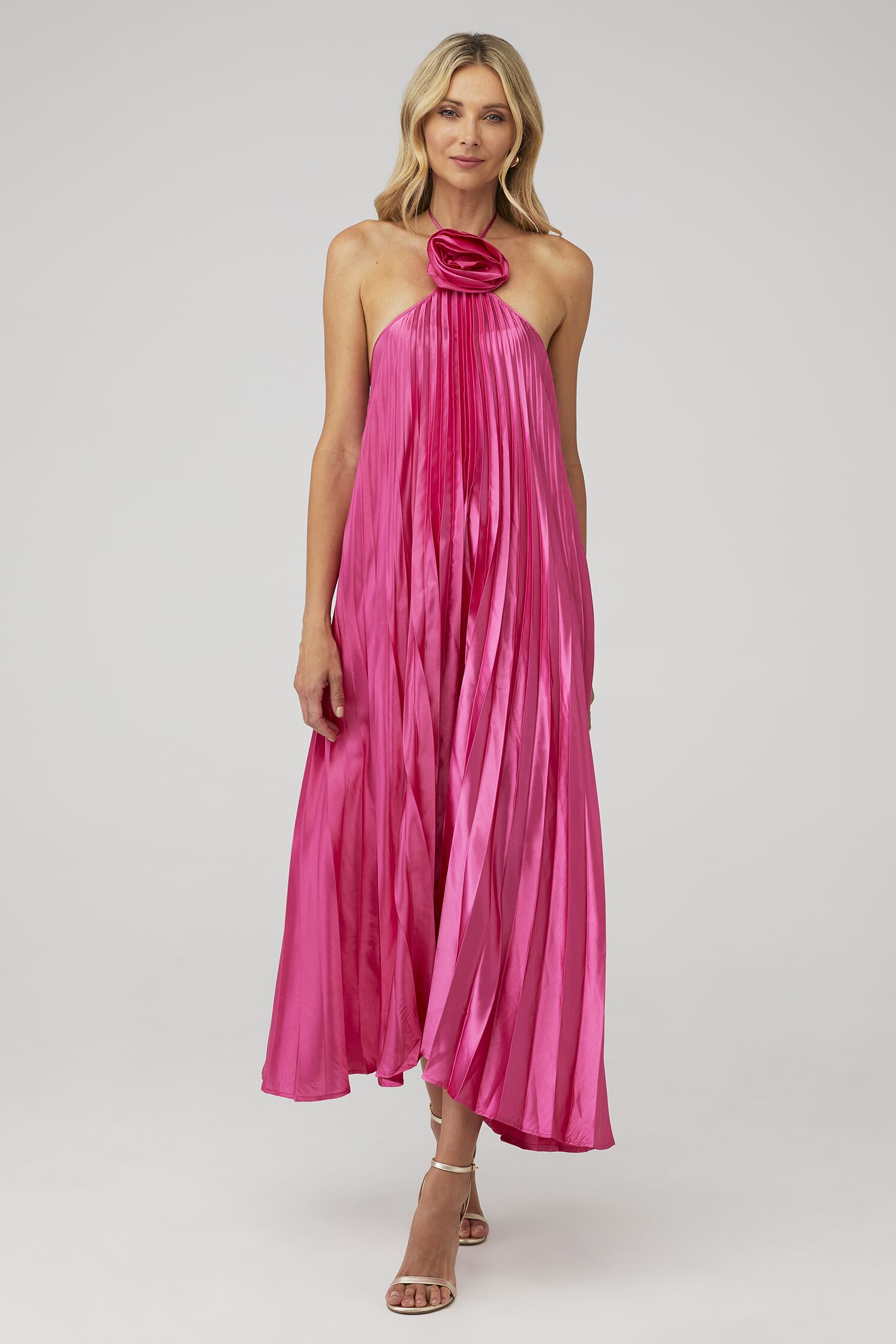 halter wedding dress uk A Line/Princess Halter Neck Sleeveless Floor-Length Wedding Dress with main image 0