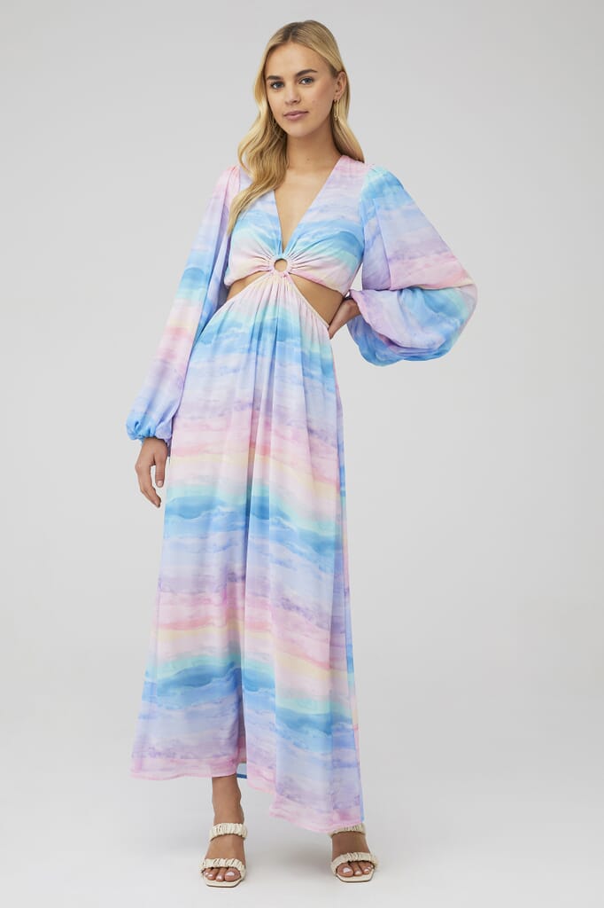 Show Me Your Mumu | Go Out Cut Out Maxi Dress in Mumaid Waves| FashionPass