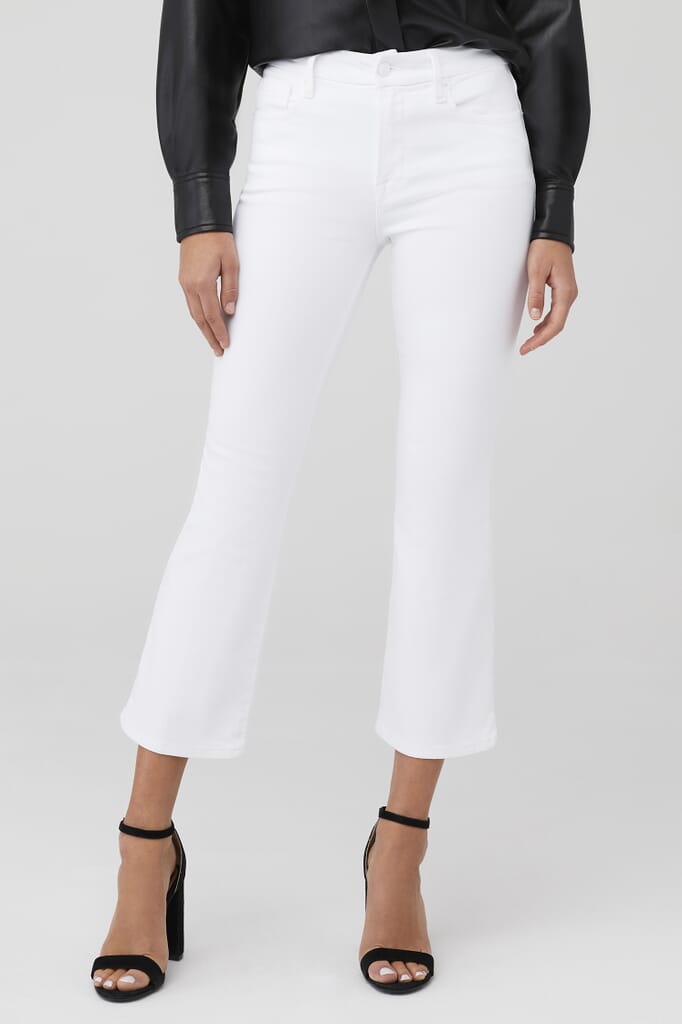 Good American Good Legs Crop Mini Boot Jeans in White FashionPass
