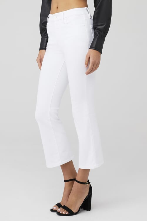 Good American | Good Legs Crop Mini Boot Jeans in White| FashionPass