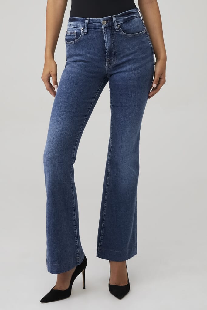 Good American | Good Legs Flare Jeans in Indigo616| FashionPass