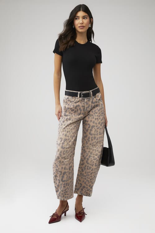 Free People | Good Luck Barrel Jean in Leopard| FashionPass
