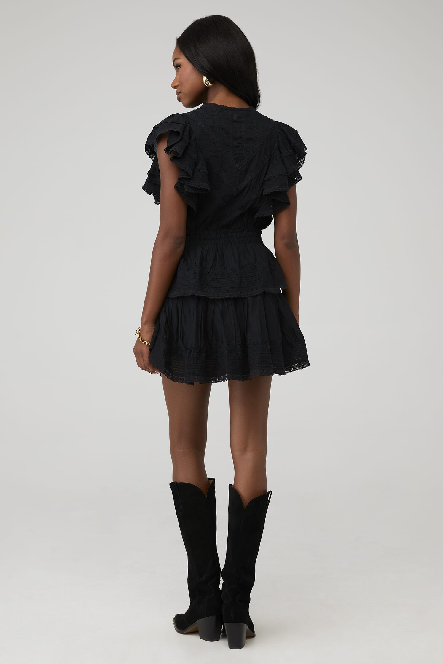 loveshackfancy black mini dress LoveShackFancy Gwen Mini Dress