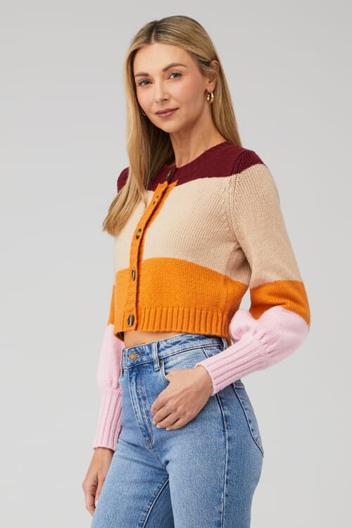 For Love & Lemons | Hailey Striped Cardigan in Pink| FashionPass