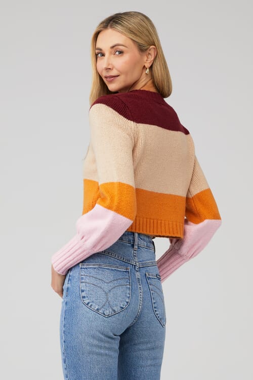 For Love & Lemons | Hailey Striped Cardigan in Pink| FashionPass