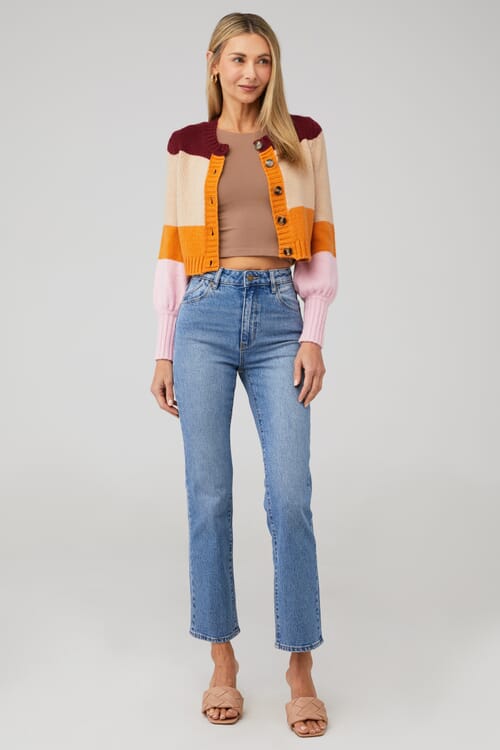 For Love & Lemons | Hailey Striped Cardigan in Pink| FashionPass