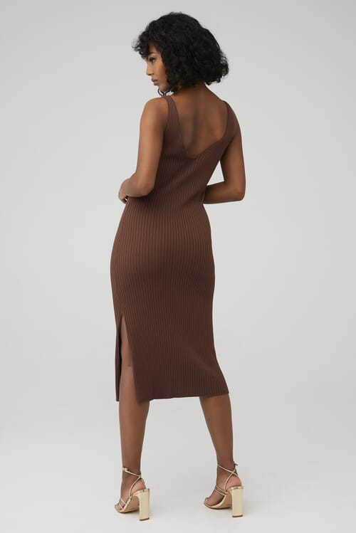 Line & Dot | Hall Sweater Dress in Chocolate| FashionPass