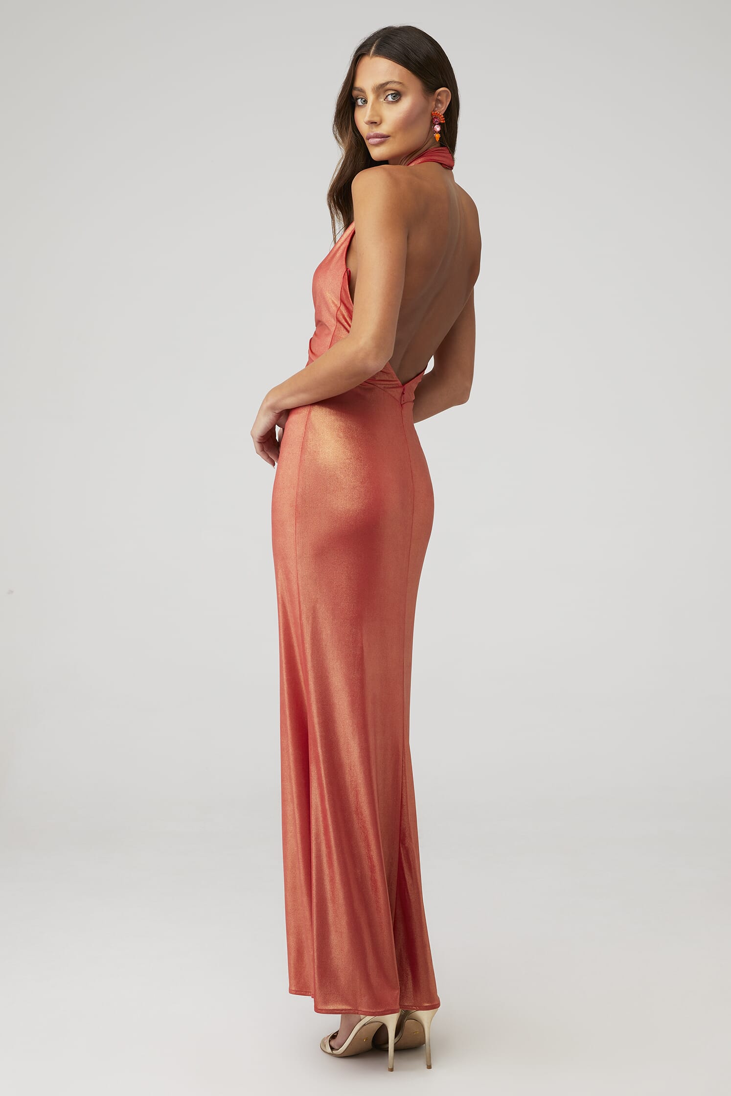 pink halter dress midi Caroline Constas Hadley Pink Halter Belted Midi Dress main image 1
