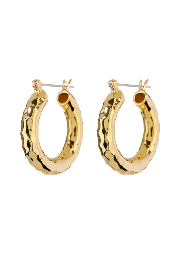 Luv Aj | Hammered Baby Amalfi Hoops in Gold| FashionPass
