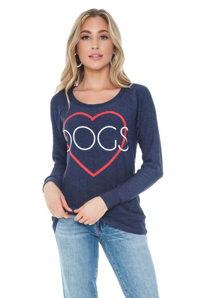Chaser Heart Dogs Shirt in Navy
