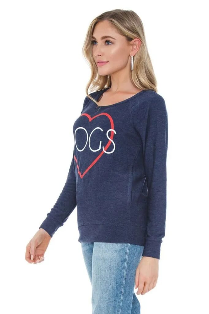 Chaser Heart Dogs Shirt in Navy