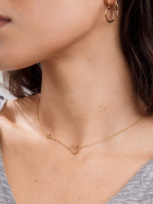 Gorjana | Heart Charm Necklace in Gold 