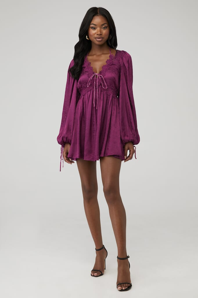 For Love & Lemons | Henley Mini Dress in Purple| FashionPass