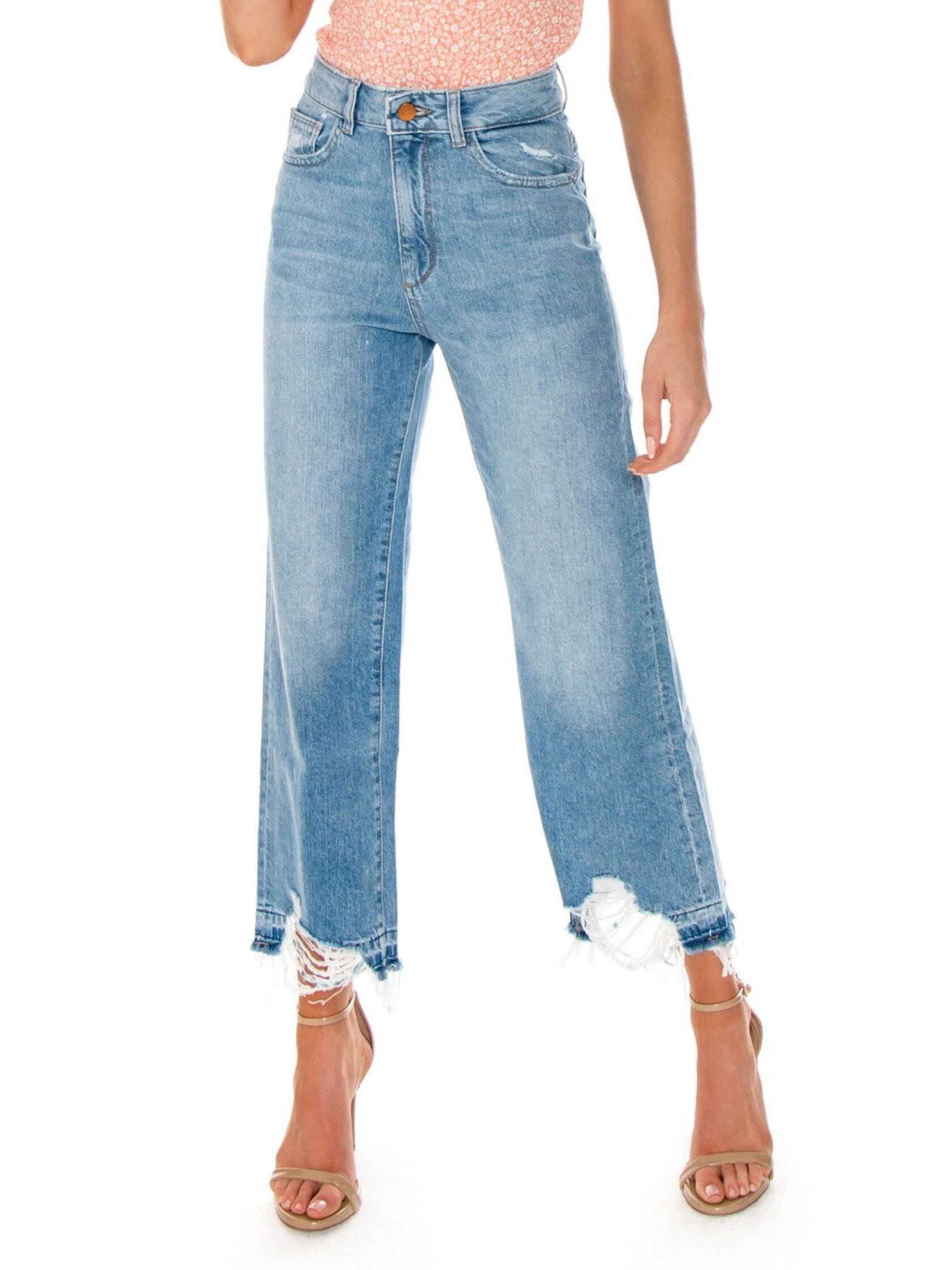 DL1961 | Hepburn High Rise Wide Leg Jeans in Slate| FashionPass