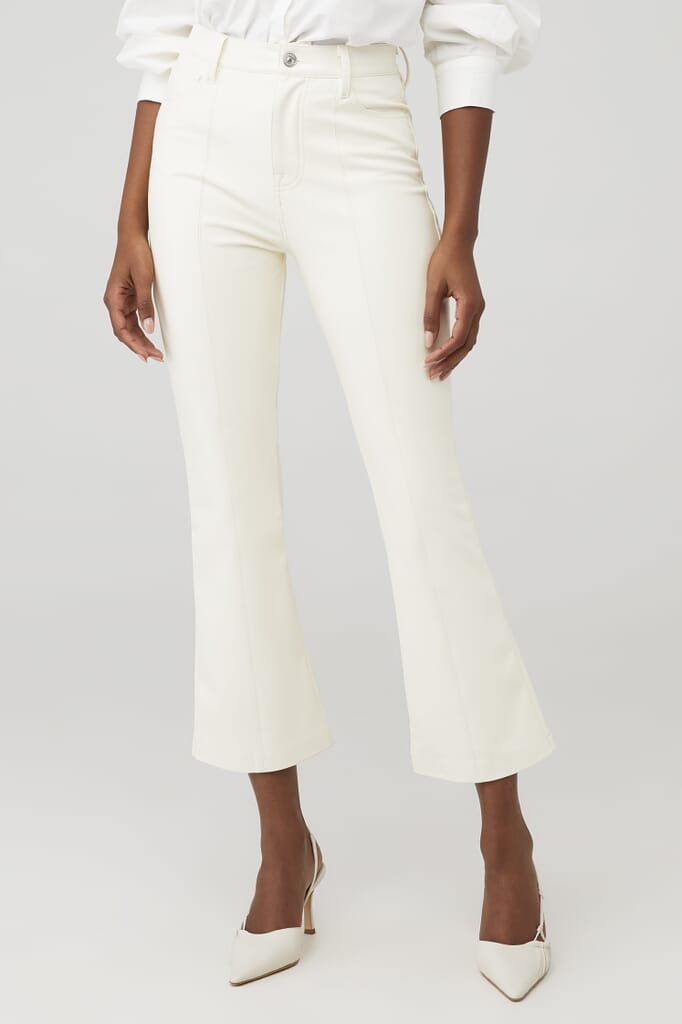 7 For All Mankind | High Waist Slim Kick in Cream| FashionPass