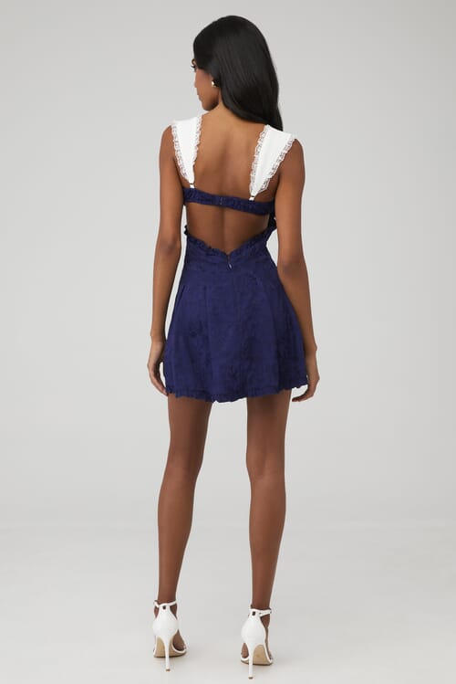 For Love & Lemons | Holland Mini Dress in Blue| FashionPass