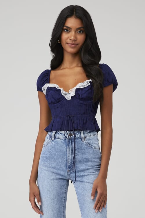For Love & Lemons | Eileen Off Shoulder Top in October Floral