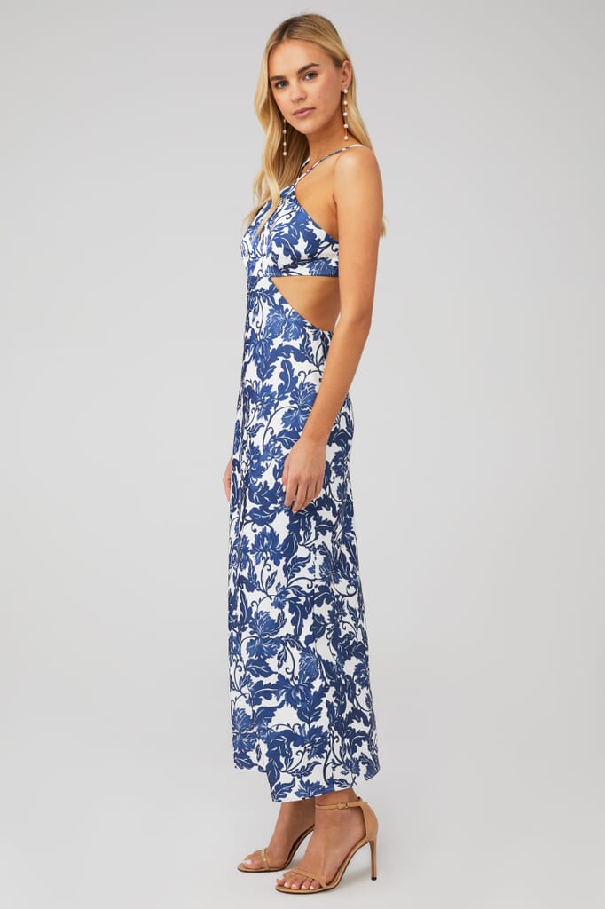 white christmas dresses Rib Cut Away Cut Out Maxi Dress X-Small / White main image 0