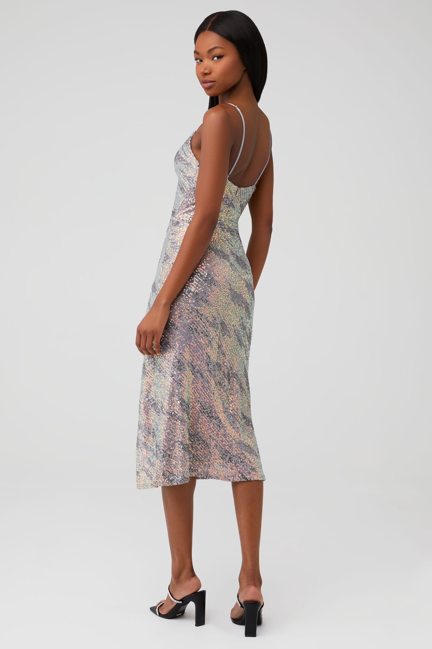 ASTR | Hollywood Dress in Silver Pink Multi| FashionPass