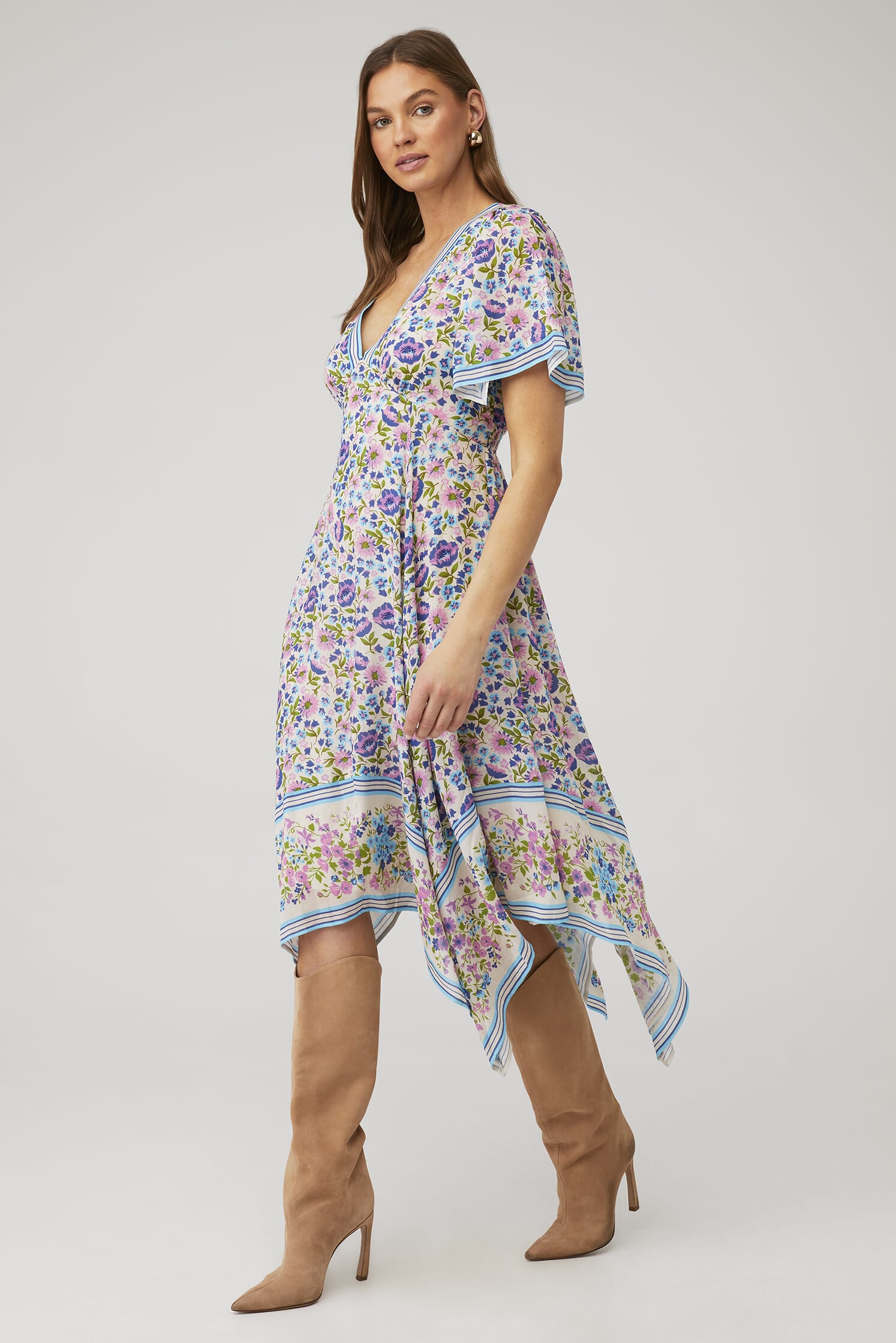 white christmas dresses Angie Anita Paisley Party Iridescent Handkerchief Dress