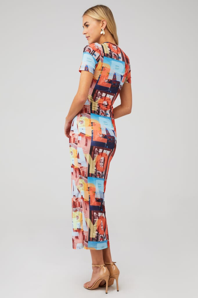 PEPPERMAYO | Into City Mesh Maxi Dress in Film Graphic | FashionPass