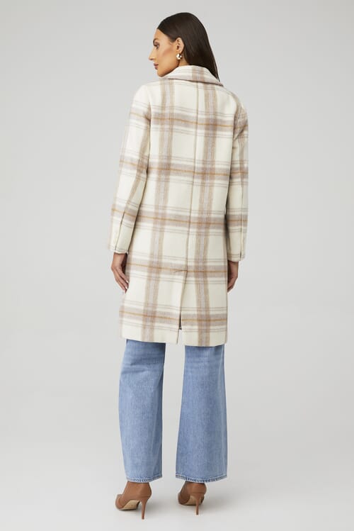 Cream hot sale check coat