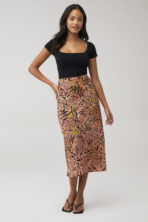 Bardot mayah leopard clearance print slip skirt