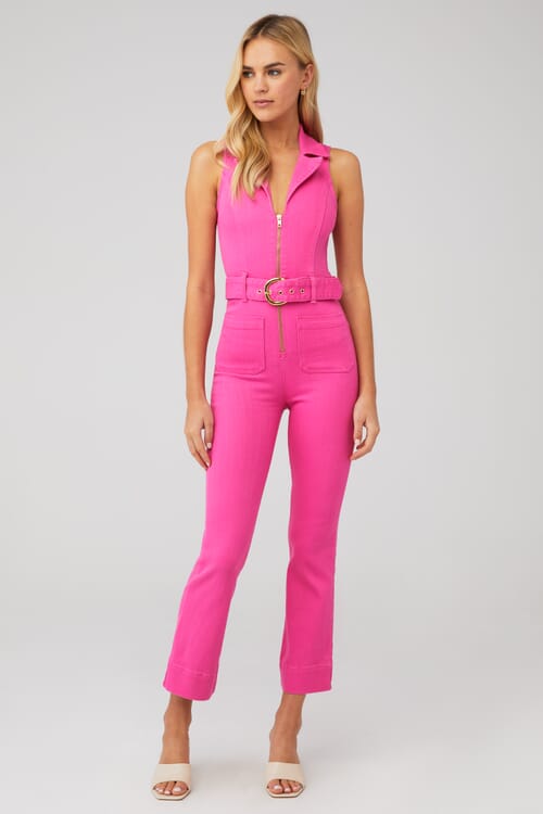 Pink store cropped jumpsuit