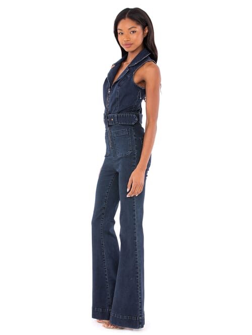 mumu denim jumpsuit