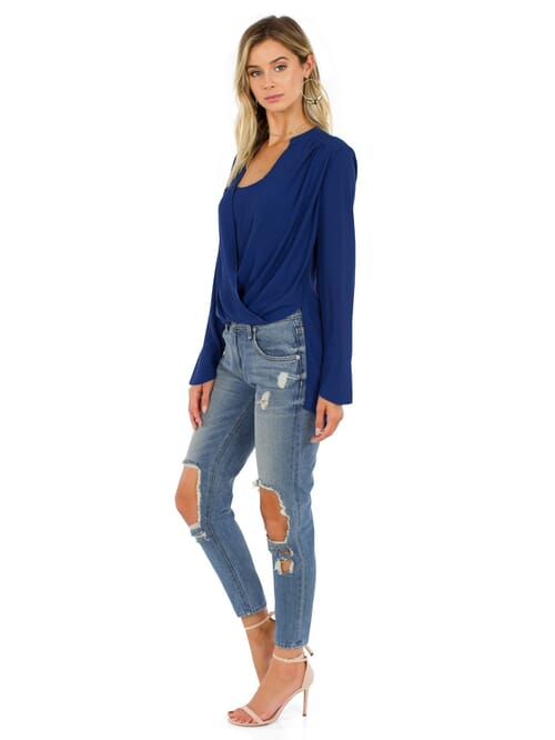 JAKLYN DRAPED FRONT BLOUSE