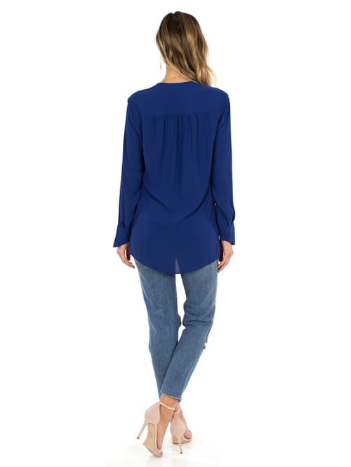 Bcbgmaxazria jaklyn draped front sales blouse