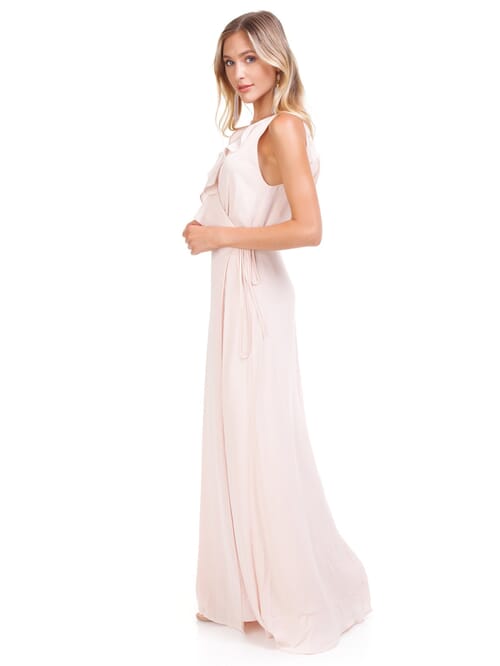 WAYF | Jamie Ruffle Wrap Gown in Sandalwood | FashionPass