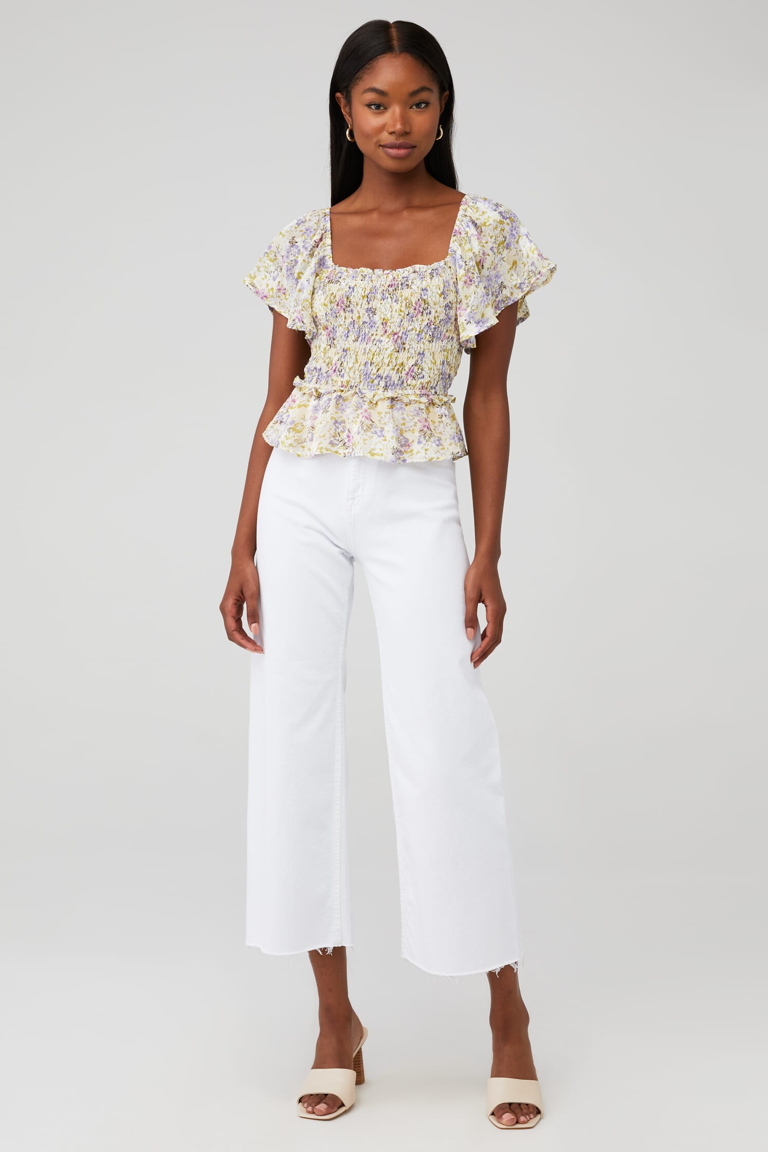 ASTR | January Top in Ivory Lilac Floral| FashionPass