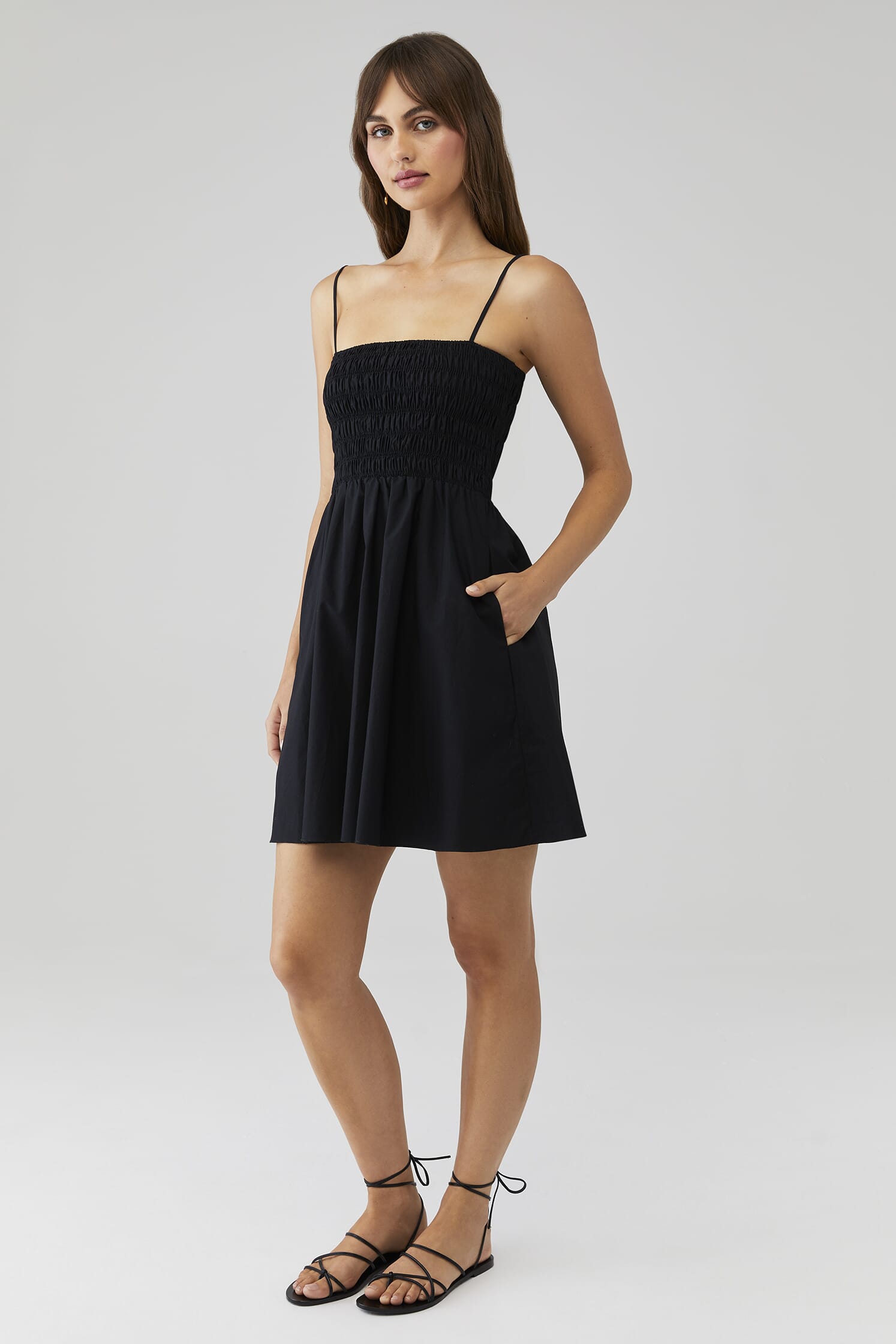 faithfull the brand black dress Faithfull The Brand Terina Midi Dress