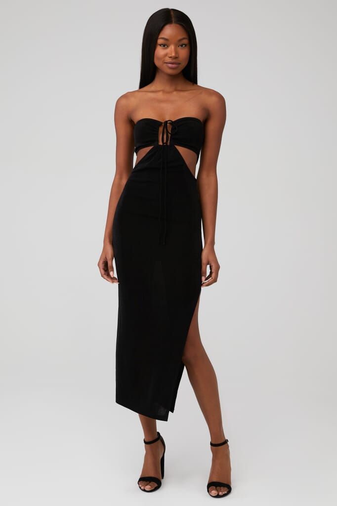 Runaway The Label | Jodi Midi Dress in Black| FashionPass