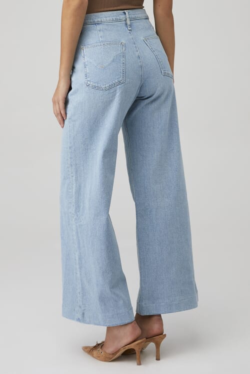 Hudson Jeans | Jodie Pleated Front Yoke Wide Leg Jean in Carousel