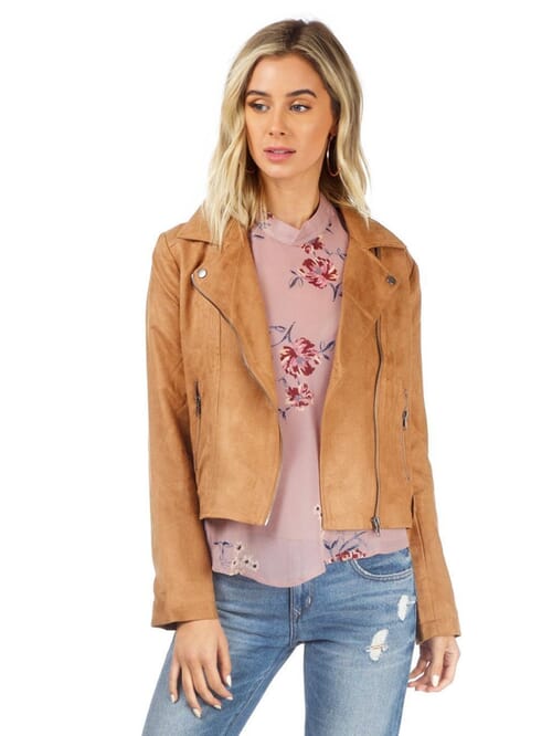 BB Dakota Jack By Bb Dakota Johanness Woven Faux Suede Jacket in