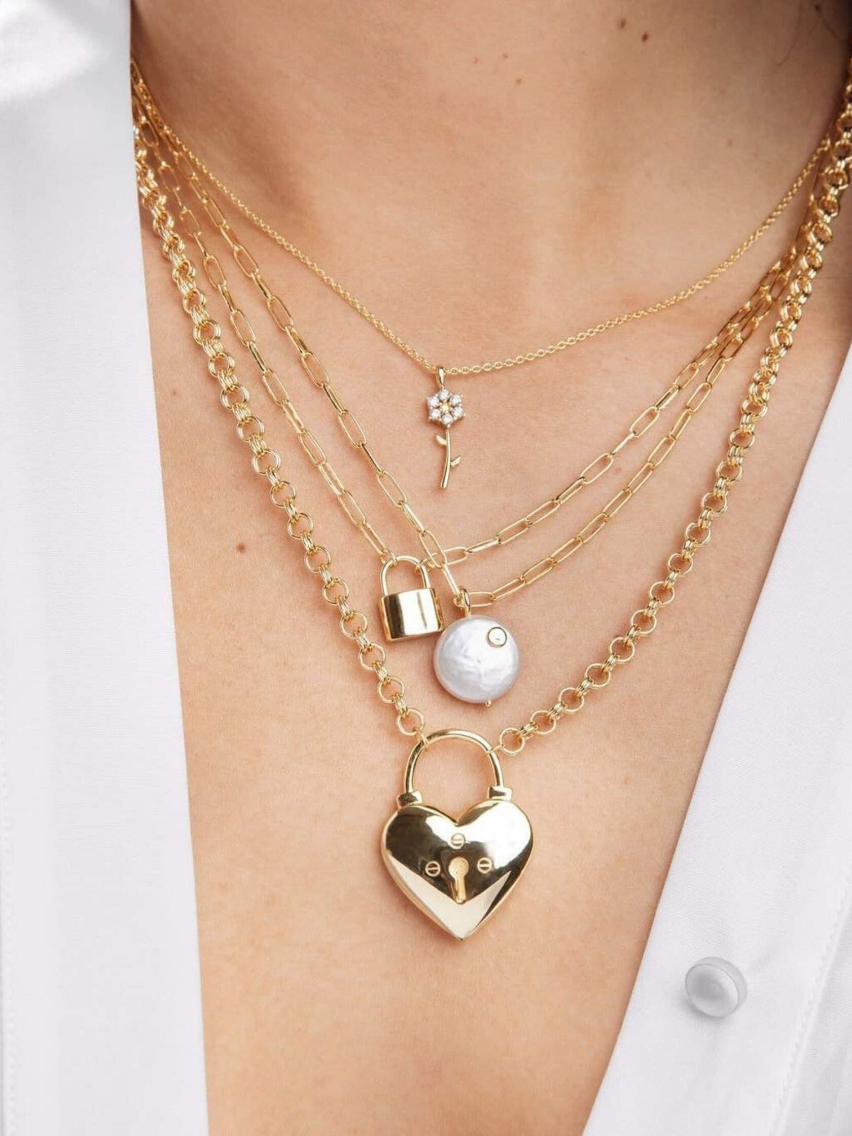 Diamond Kara Padlock Charm Necklace – gorjana