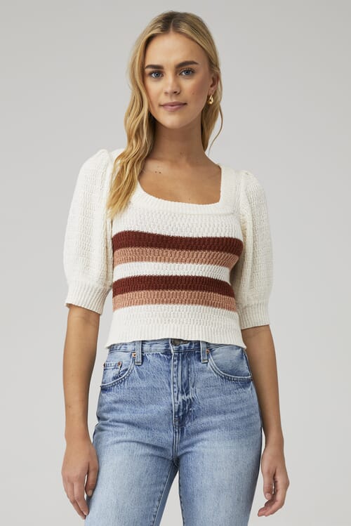 MINKPINK | Kashan Stripe Knit Top in Multi| FashionPass