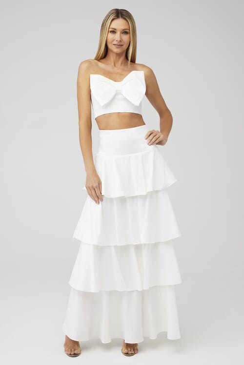 Show Me Your Mumu | Katrina Swing Skirt in White Taffeta | FashionPass