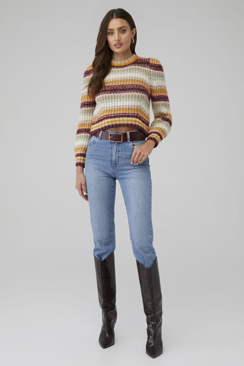 MINKPINK Khalida Stripe Sweater in Multi FashionPass