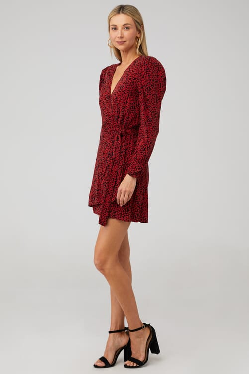 free people red wrap dress