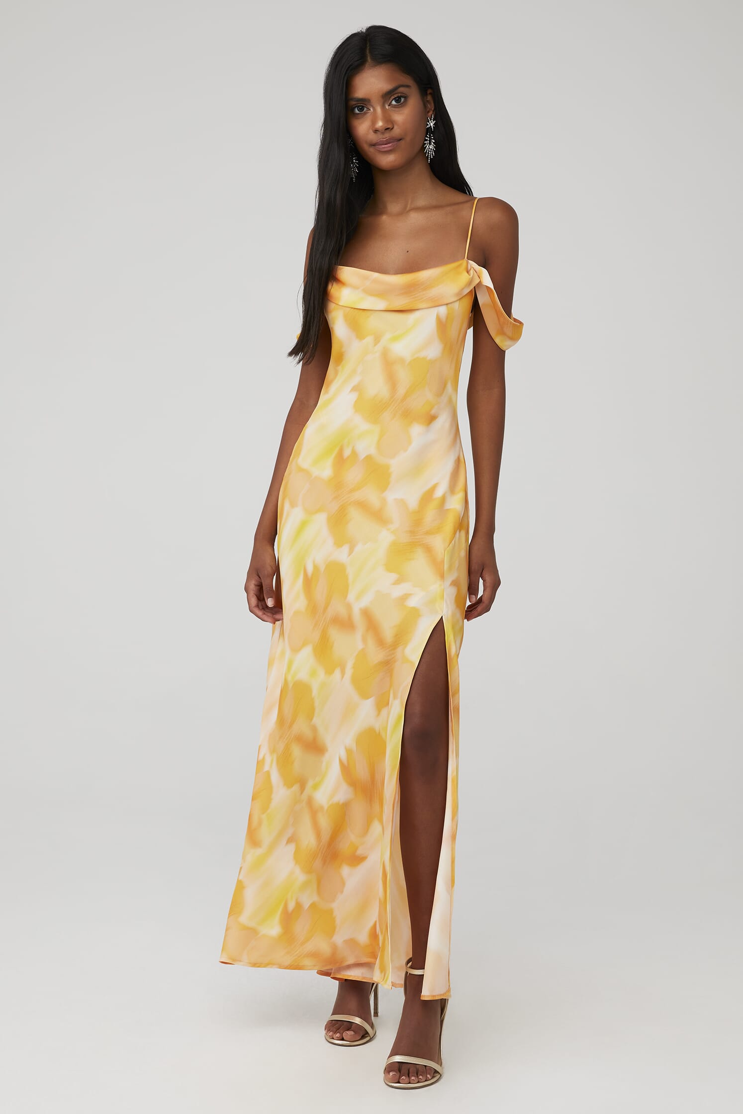 ASTR Kitura Dress in Orange Yellow Print| FashionPass