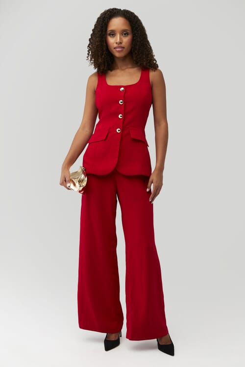 Amanda Uprichard | Kya Jumpsuit in Red| FashionPass